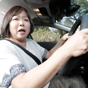 車のガス欠で困っている様子